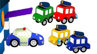 Dessins animés en français pour garçons : 4 petites voitures et la voiture de police