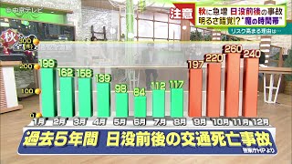 「秋の夕暮れ」は魔の時間　日没前後の交通死亡事故が最多