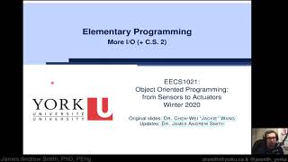 Class: Elementary Programming in Java -- More Input and Output