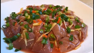 猪腰有补腰补肾的作用，除了煲汤外，也可这样做法。Pork loin recipe.