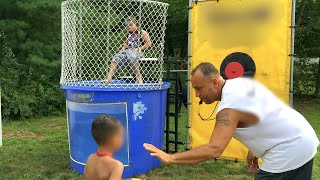 Screaming Ecstatic Yelling Dunk in the Tank Party Game Challenge Who is better?