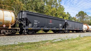 Solo CSX ET44AH #3426 leads freight X561 with 122 cars with no DPU - Unionville OH Oct 2020