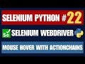 Selenium Python #22 | Mouse Hover with ActionChains