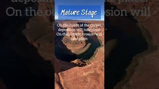 3 stages of a river | davis cycle of erosion | #Shorts