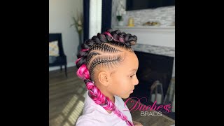 Kids Mohawk Braids |color braids|