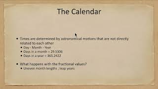 Lesson 4 - Lecture 3 - Time and the Calendar - OpenStax Astronomy 2e