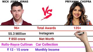 Nick Jonas vs Priyanka Chopra Full Comparison Video | Total Awards | Net Worth | Monthly Income
