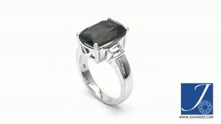 Johareez 6.40CTW Genuine Smoky Topaz .925 Sterling Silver Ring