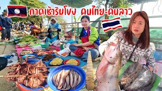 กาดนัดไทย-ลาวบ้านหนาด ปลาค้าว หนูป่า หวายป่า ปลาหลด คนลาวข้ามโขงมาขาย #อีสานหนาวอีหลี Ep.17