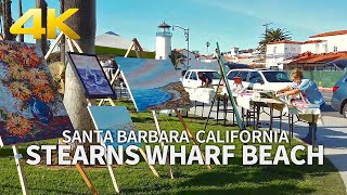 SANTA BARBARA - Morning Walk Santa Barbara, Stearns Wharf Beach, California, USA, Travel, 4K UHD