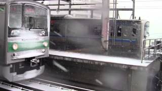 【埼京線・東北新幹線】雪中205系70-000系+発車メロディ～E2系あさま