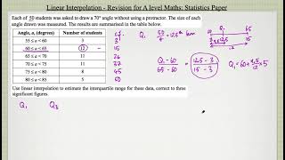 Linear Interpolation Recap - Edexcel Maths A Level, Statistics