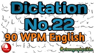 90 WPM English Dictation | 90 Speed English Dictation | English Shorthand 90 wpm | #stenographysikho