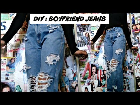 DIY Distressed Boyfriend jeans DIY Distressed Boyfriend jeans