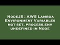 NodeJS : AWS Lambda Environment Variables not set, process.env undefined in Node