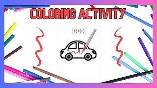 Red Coloring Activity | Learn Colors | Preschool & Toddler Learning