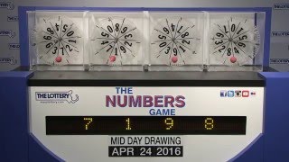 Midday Numbers Game Drawing: Sunday, April 24, 2016