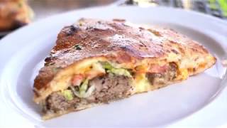 Zoli's NY Pizza's Stuffed Double Cheeseburger Pizza - The McDowell!! Dallas, TX