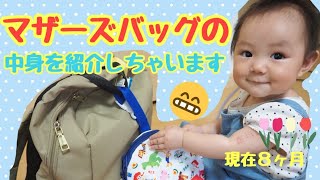 【生後8ヶ月赤ちゃん】～マザーズバッグの中身紹介～【育児vlog】