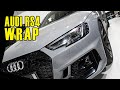 2020 Audi RS4 Nardo Grey Wrap | Gloss Black Paint Protection Film Installation