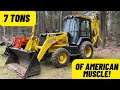 John Deere 310SE backhoe popping stumps!!!