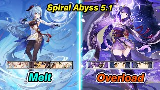 Genshin Impact 5.1 Spiral Abyss Ganyu Melt & Raiden Overload