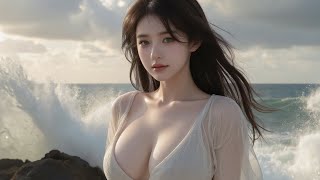 AI Beautiful Girl | 潮風の囁き: 夏の思い出 | AI Art Lookbook #beauty #beautiful