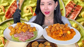 [SUB] 삼첩분식 (광고 ㄴㄴ) 바질크림 떡볶이 \u0026 마라로제 떡볶이 \u0026 대패볶음밥 먹방 | ASMR | EATING SOUND