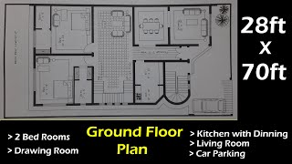 28 x 70 House Planning with  | Full Details |