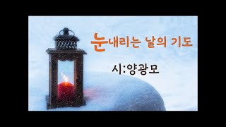 [시낭송]눈 내리는 날의 기도/양광모(낭송:봉경미)첫눈시,겨울시,기도시,눈오는날,감사시,감동시,애송시,명시,1월의시