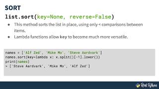 How to Use Python Lambda With the Sort Method
