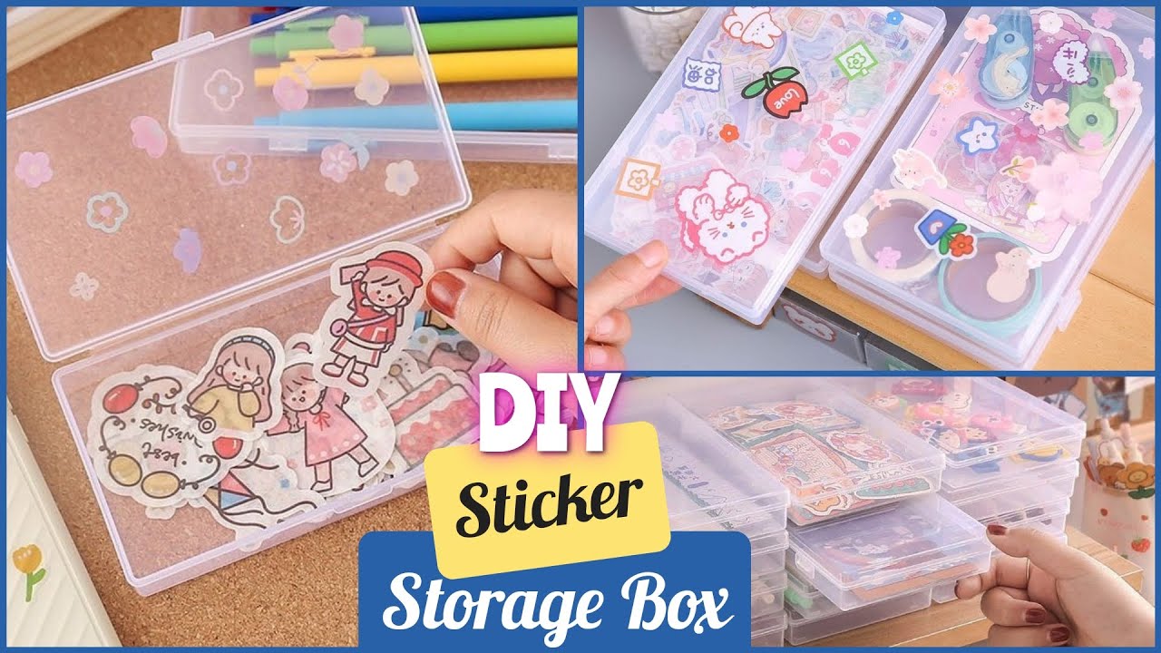 How To Make A Cute Stickers Storage Box Diy Sticker Storage Box