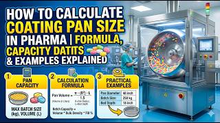 How to Calculate Coating Pan Size in Pharma | Formula,Capacity & Practical Example Explained#Pharma