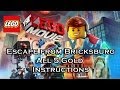 LEGO Movie Videogame-Level 2-Escape From Bricksburg-All 5 Gold Instructions