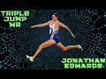 Jonathan Edwards jumped the world record in triple jump-18.29m in 1995