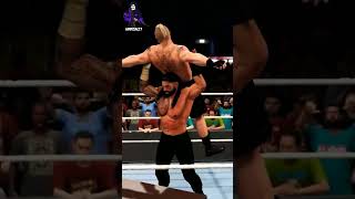 Roman Reigns finishes Brock Lesnar on the table In WWE 2K22 #shorts #wwe #romanreigns #trending