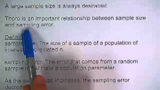 6 1 3 Sampling Error and Sample Size