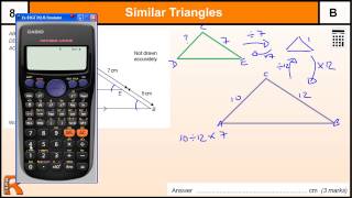 Simliar triangles, GCSE Maths revision Exam paper practice