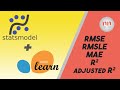 Machine Learning with Scikit-Learn Python | RMSE, MAE, RMSLE, adj R2  and more