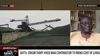 SAFTU says Eskom's price hike will devastate the budgets of poor and working people