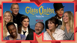 “I’d Never Go To Daniel To Solve A Mystery” The Glass Onion Cast Talk BTS Parties | MTV Movies