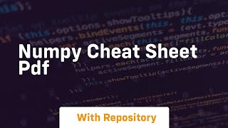 numpy cheat sheet pdf