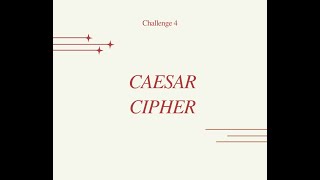 Encryption And Decryption Algorithm - Ceaser Cipher -Python Logic Building Challenge 4