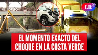 Así fue el choque de un tráiler contra arco de protección en la Costa Verde | #LR