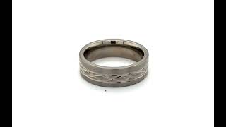 7mm Gents Flat Profile Titanium Ring With Celtic Knot Design T017 - 0231017 | Johnsons Jewellers