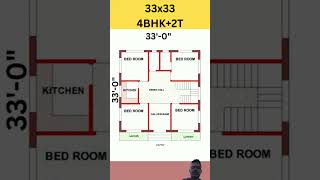 33*33 feet 4BH House plan