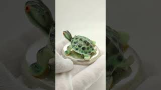 Vintage Italian Handmade Genuine Silver \u0026 Porcelain Turtle Figurine \u0026 Silver Base