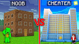 JJ vs Mikey : NOOB Poor SKYSCRAPER Mikey vs CHEATHER Rich SKYSCRAPER JJ in Minecraft ?! - Maizen