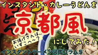 インスタントカレーうどんを京都風にしてみた　インスタントラーメン図鑑コラム５