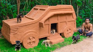 Build New Dog House Mud For Homeless Puppies